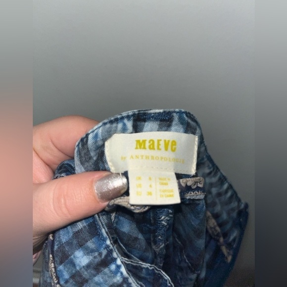 MAEVE by Anthropologie Avryl Bleached High Waisted Pants in Blue & Black Size 4 - Picture 7 of 14